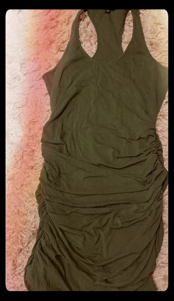 Army Green Body Con tank dress